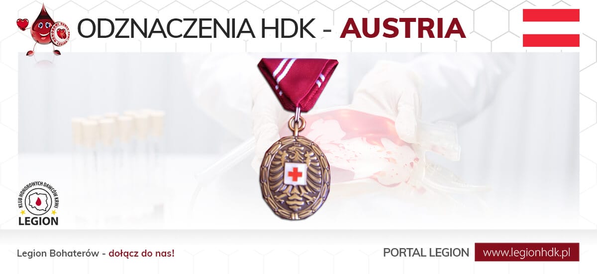 austria odznaczenia na swiecie wyroznienia medale krzyze krwiodawstwo oddaj krew klub legion legionhdk